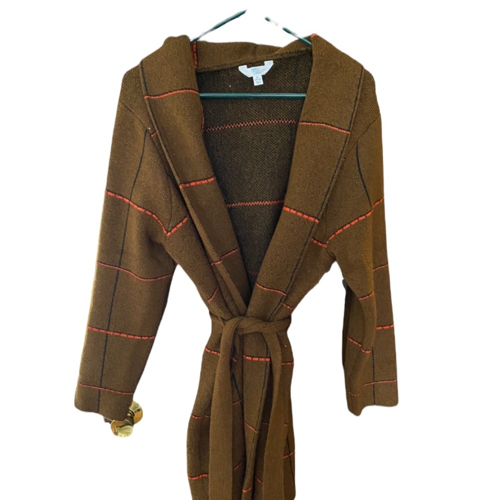 Womens Time and Tru brown and orange cardigan wrap sweater new with tags xl 18